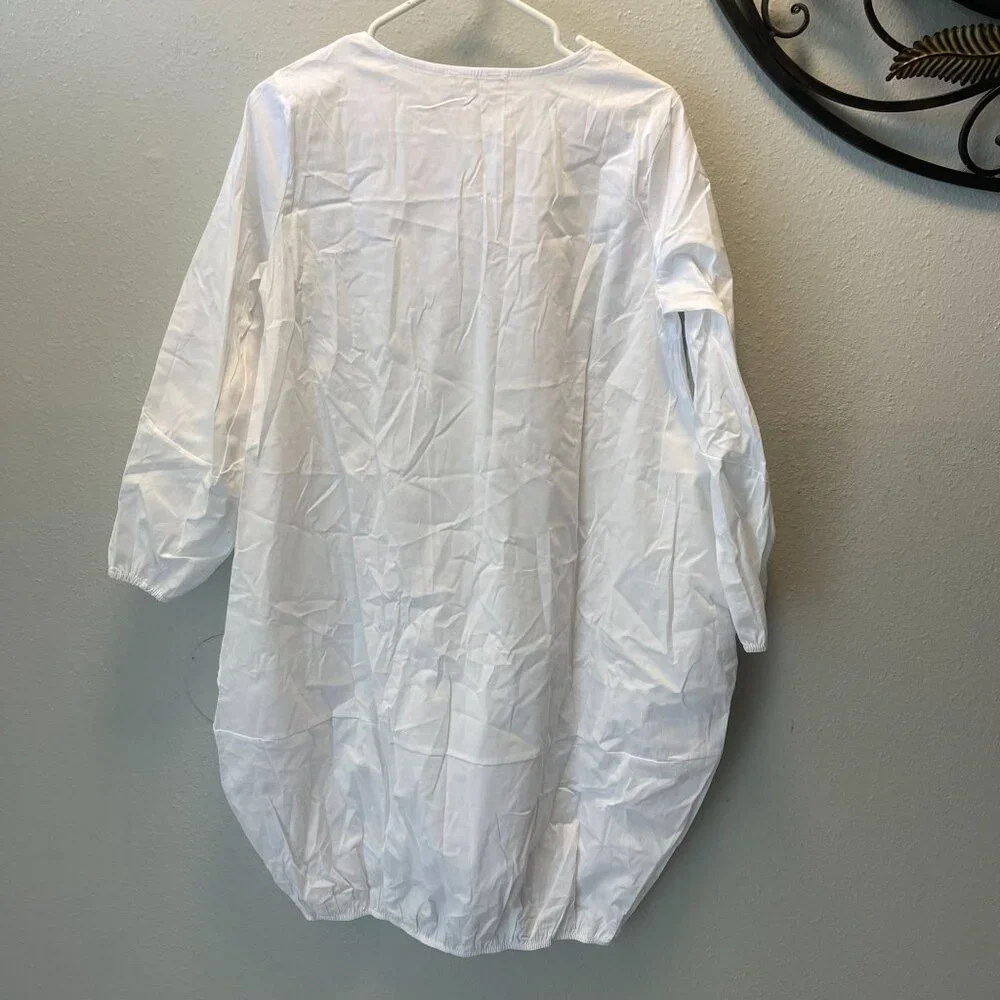 love in White Long-Sleeve Balloon Hem Dress summer dress pockets‎ nwt